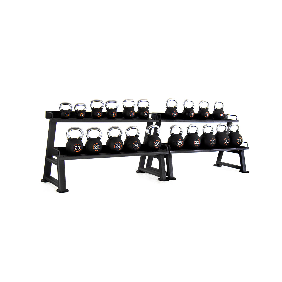 Pulse Rubber Kettlebell Chrome Handle & Horizontal Rack