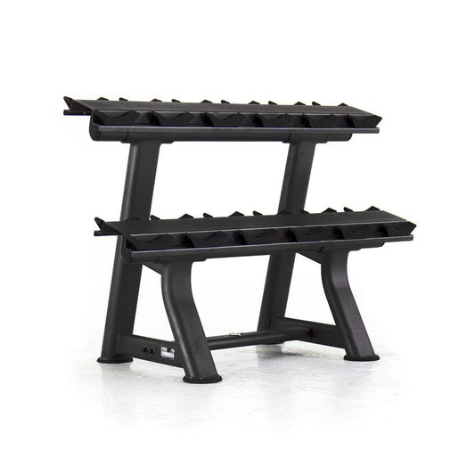 Pulse 2 Tier Horizontal Dumbbell Rack 6 Pairs Sand Black