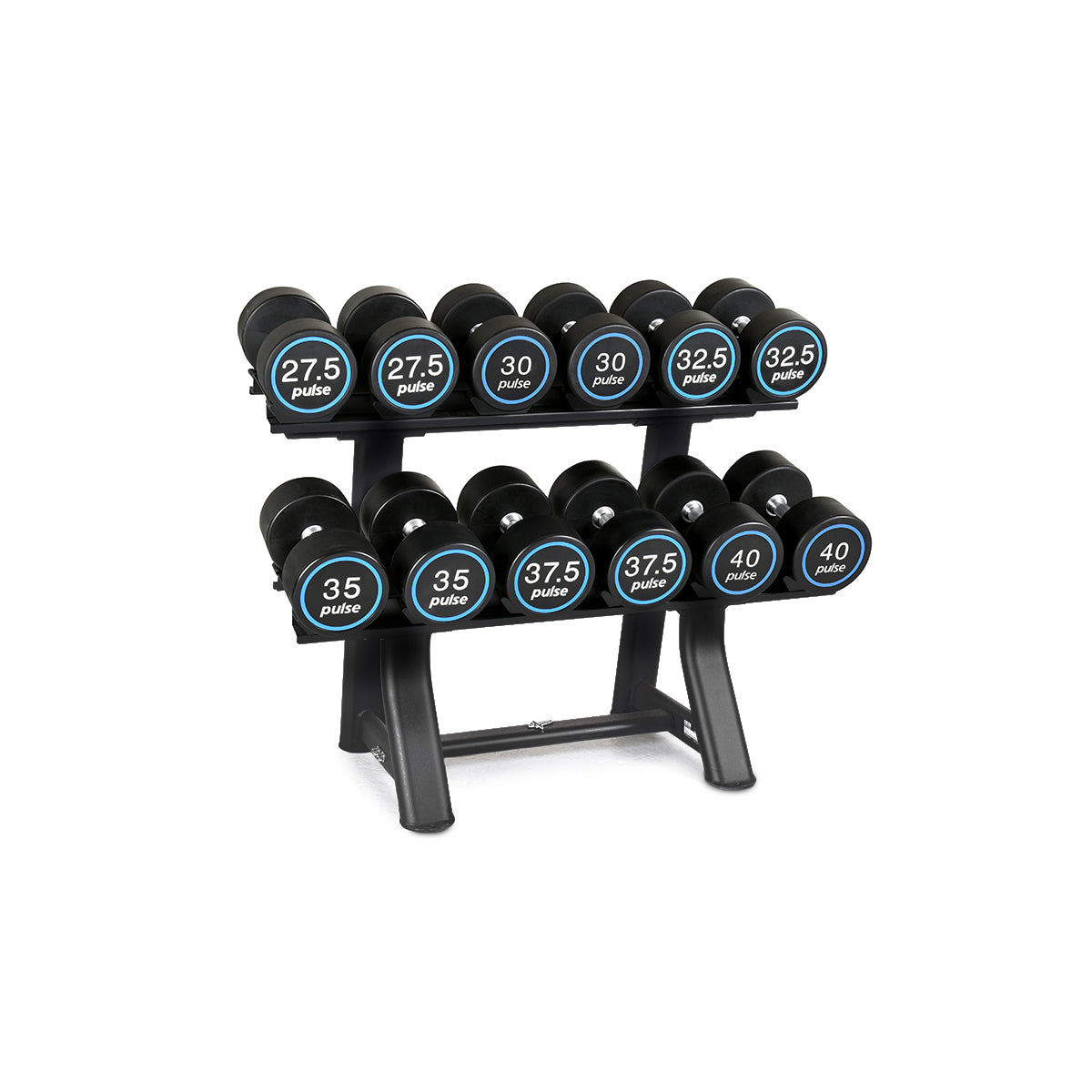 Pulse Club Line Polyurethane Dumbbells Set & Horizontal Rack