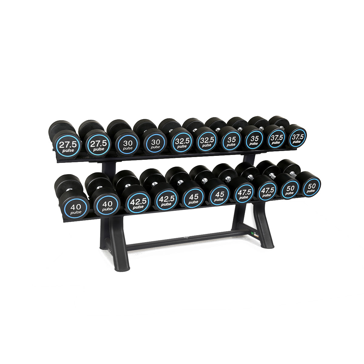 Pulse Club Line Polyurethane Dumbbells Set & Horizontal Rack