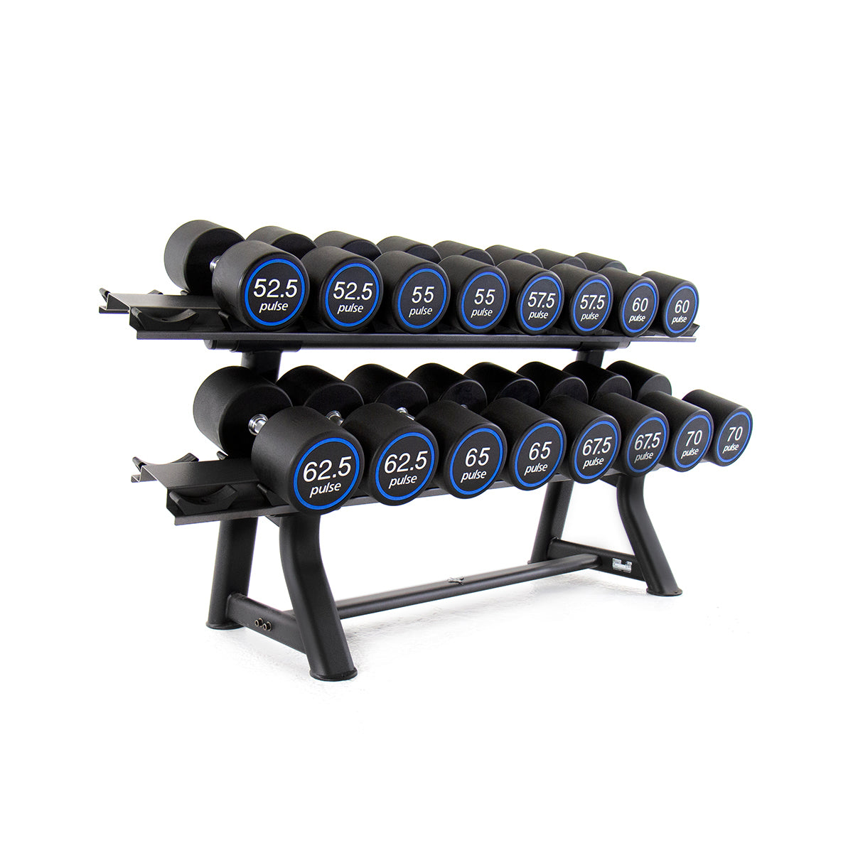 Pulse Club Line Polyurethane Dumbbells Set & Horizontal Rack