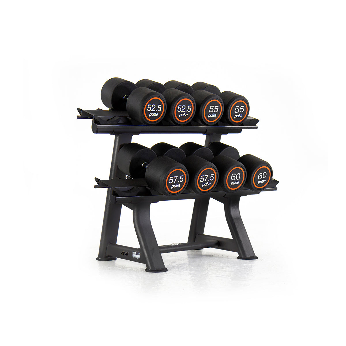 Pulse Club Line Rubber Dumbbells Set & Horizontal Rack