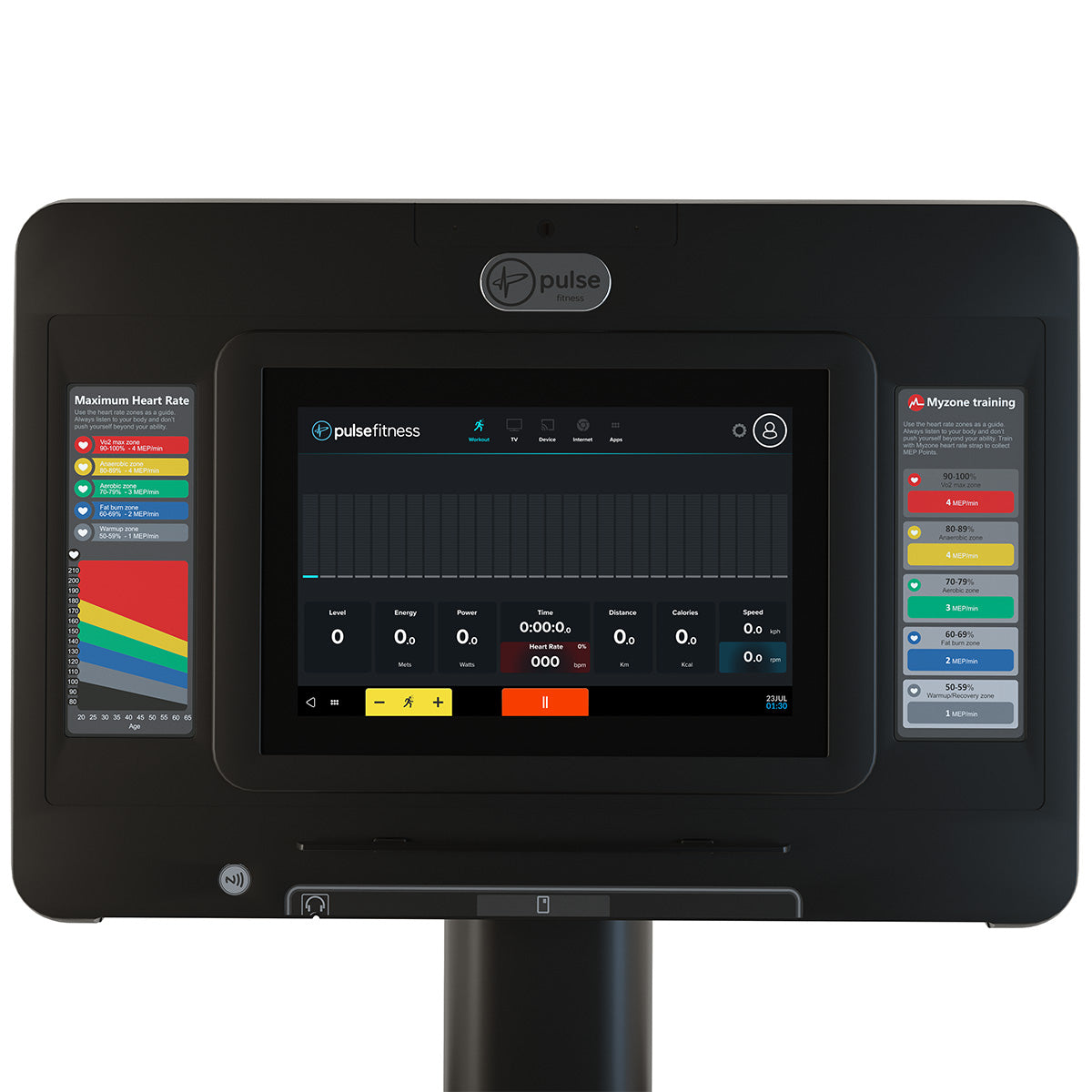 Pulse Club Line Independent Stepper with 10.1" Touchscreen Console Sand Black