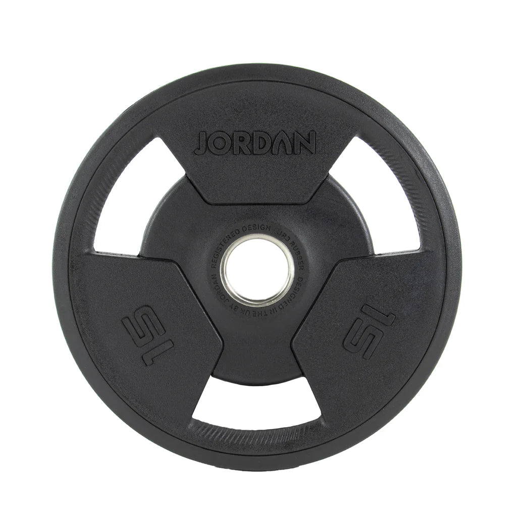 Jordan Tri-Grip Rubber Olympic Plates 1.25-25kg Black