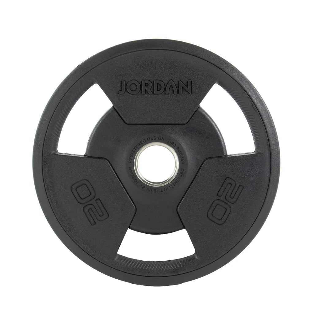 Jordan Tri-Grip Rubber Olympic Plates 1.25-25kg Black