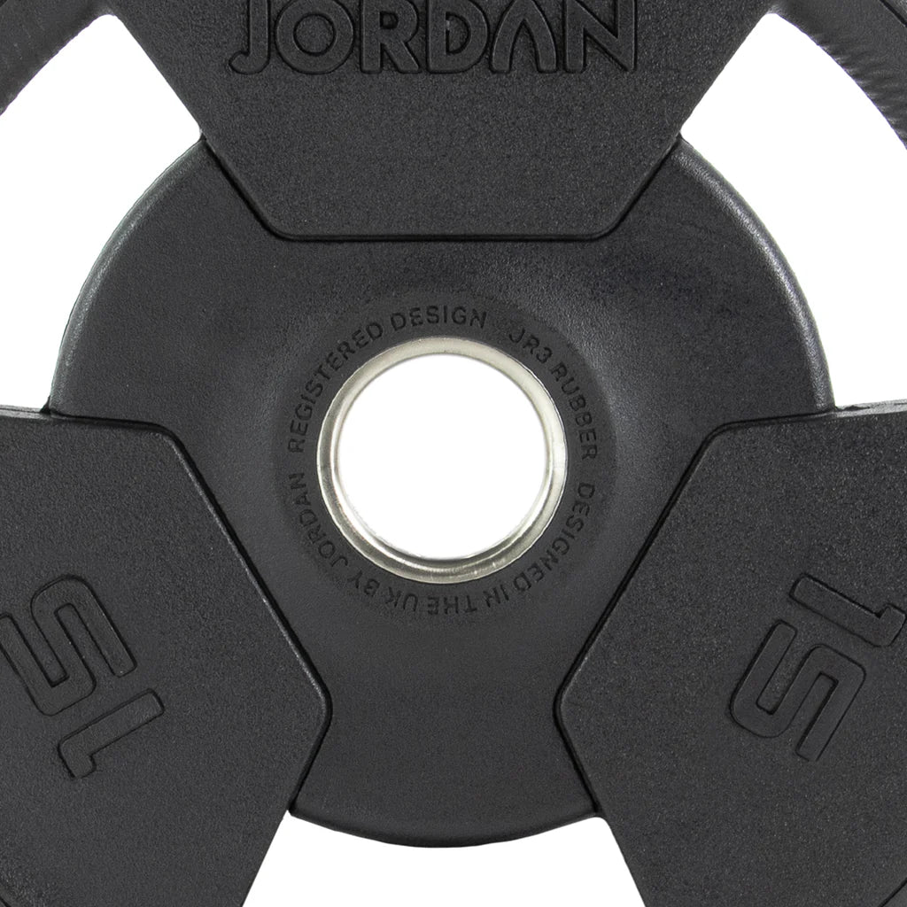 Jordan Tri-Grip Rubber Olympic Plates 1.25-25kg Black