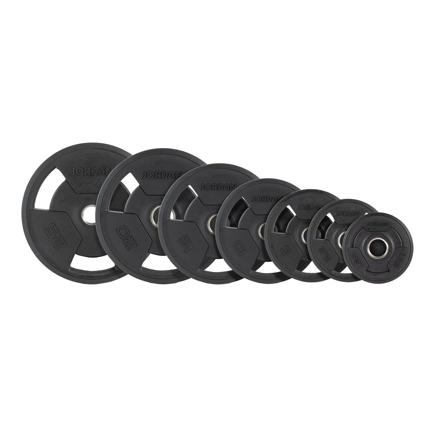 Jordan Tri-Grip Rubber Olympic Plates 1.25-25kg Black