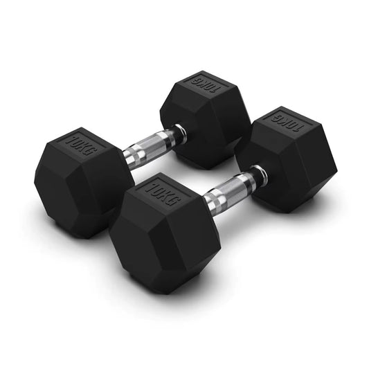 Jordan Hex Rubber Dumbbells Black (Sets)