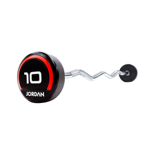 Jordan Urethane Barbell Curl Bar (10-45kg) Red