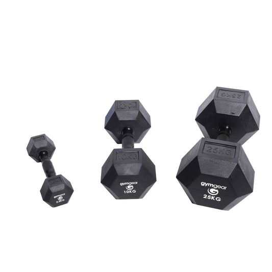 GymGear Hex Dumbbells Black Handle Sets