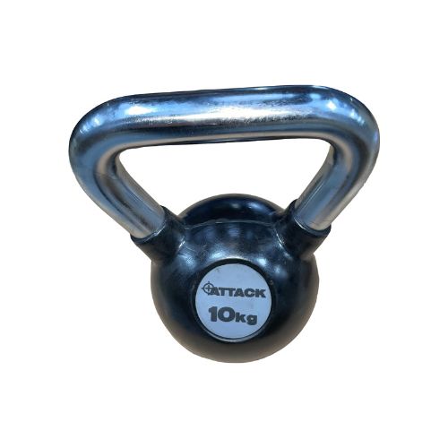 ATTACK Strength Rubber Kettlebell Chrome Handle 4-24kg