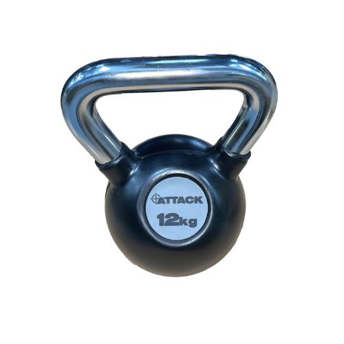 ATTACK Strength Rubber Kettlebell Chrome Handle 4-24kg