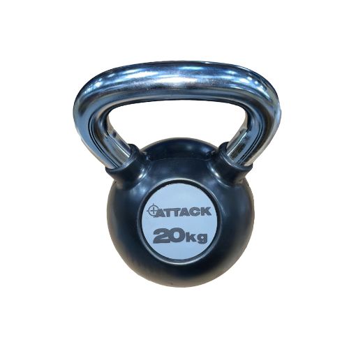 ATTACK Strength Rubber Kettlebell Chrome Handle 4-24kg