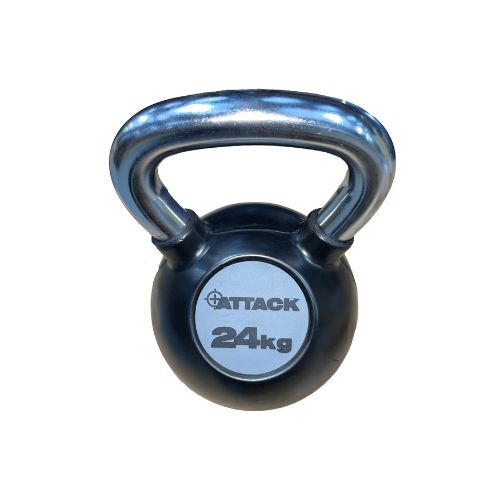 ATTACK Strength Rubber Kettlebell Chrome Handle 4-24kg