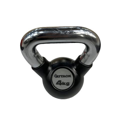 ATTACK Strength Rubber Kettlebell Chrome Handle 4-24kg