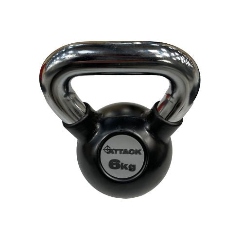 ATTACK Strength Rubber Kettlebell Chrome Handle 4-24kg