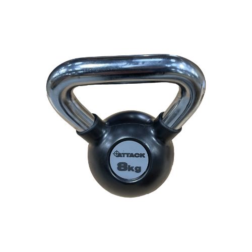 ATTACK Strength Rubber Kettlebell Chrome Handle 4-24kg