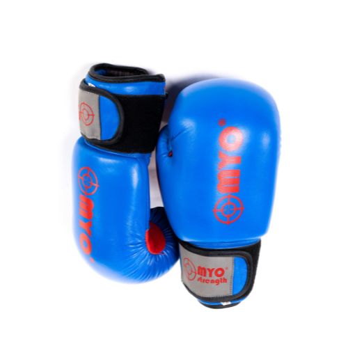 MYO Strength Leather Boxing Gloves Blue / Red